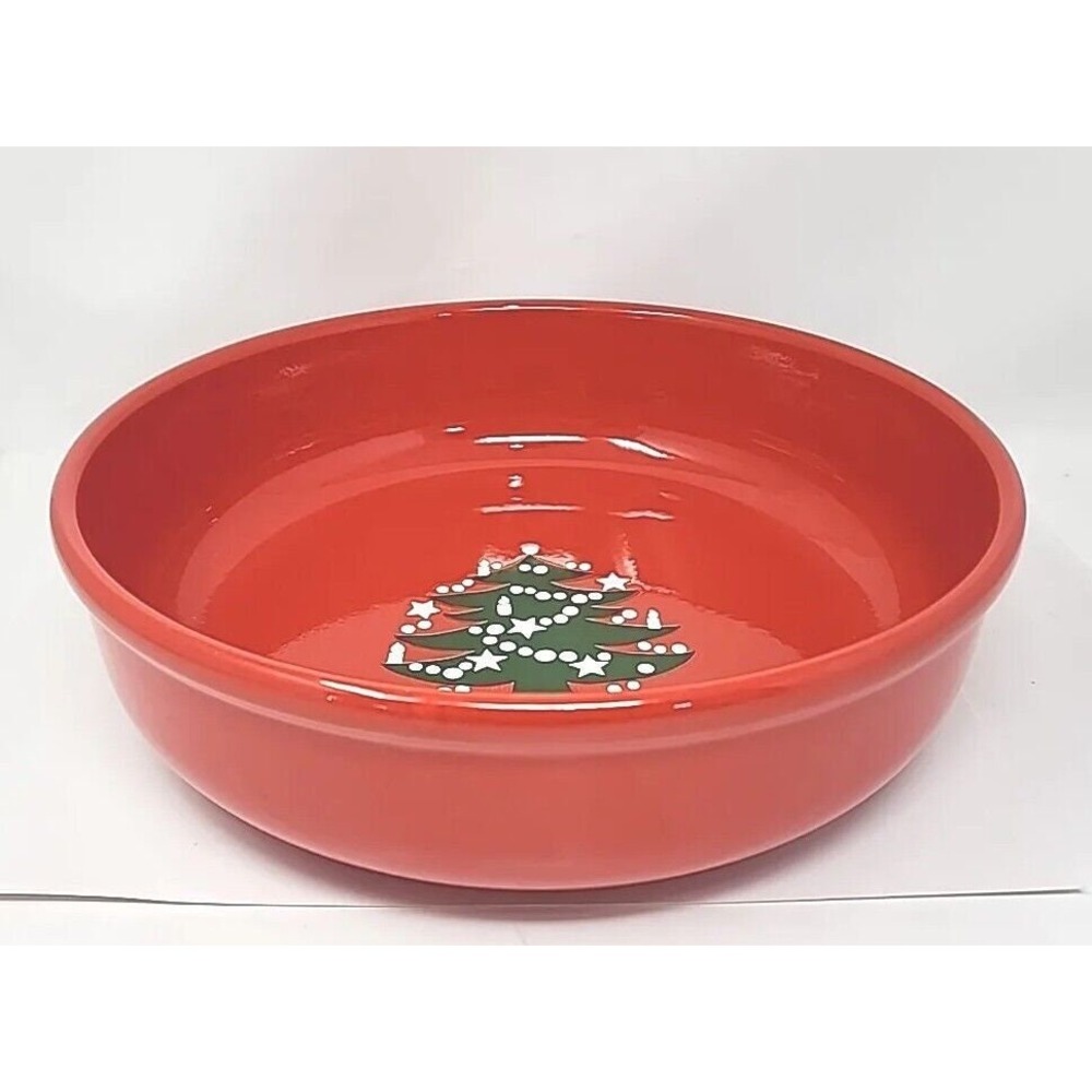 VTG Waechtersbach Large 12.75" Salad Pasta Serving Bowl Christmas Tree Red U190